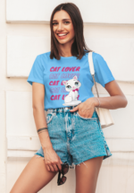 Cat Lover Graphic T-Shirt for Women - Image 2