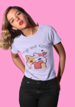 Hugs and Kisses Cat Graphic T-Shirt for Women - Image 2
