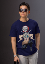 Demon Slayer Anime Graphic Oversized T-Shirt for Men - Image 8