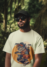 Skater Wolf Graphic Oversized T-Shirt for Men - Image 9
