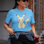 Iconic Electric Mouse Character Graphic Crop Top