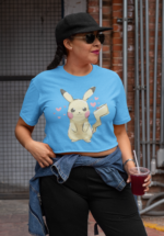 Iconic Electric Mouse Character Graphic Crop Top