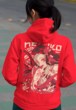 "Demon Slayer" Nezuko Kamado Kitsune Graphic Premium Hoodie - Image 3