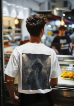 Hooded Rapper Oversized T-Shirt - Image 3