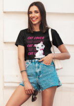 Cat Lover Graphic T-Shirt for Women - Image 7