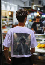 Hooded Rapper Oversized T-Shirt - Image 7