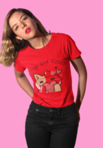 Hugs and Kisses Cat Graphic T-Shirt for Women - Image 3