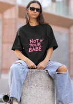 "Not Your Babe" Neon Slogan Graphic Oversized Tee - Image 6