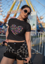 "Grateful Heart" Typographic Graphic Crop Top