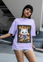 "Super Meow" Hero Cat Graphic Oversized Tee - Image 2