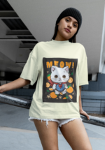 "Super Meow" Hero Cat Graphic Oversized Tee - Image 4
