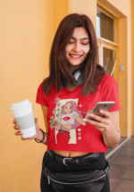 Retro Anime Girl Aesthetic Graphic Crop Top - Image 3