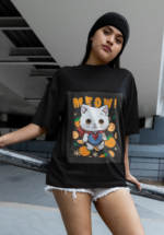 "Super Meow" Hero Cat Graphic Oversized Tee - Image 6