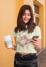 Retro Anime Girl Aesthetic Graphic Crop Top - Image 4