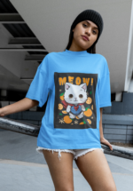 "Super Meow" Hero Cat Graphic Oversized Tee