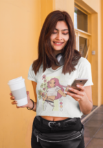 Retro Anime Girl Aesthetic Graphic Crop Top - Image 5
